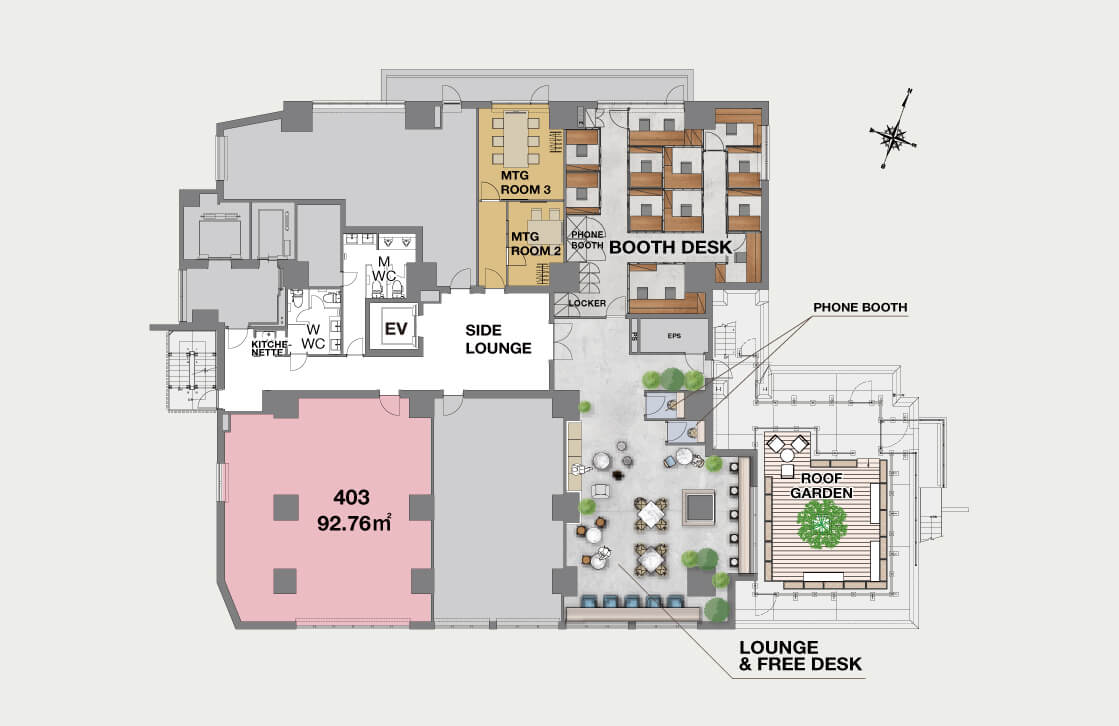 THE N3(ザ・エヌスリー)オフィスのフロアマップ
